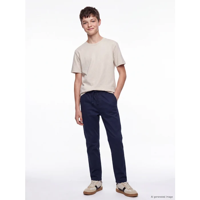 LCW Kids Lacivert Slim Fit Erkek Çocuk Gabardin Pantolon