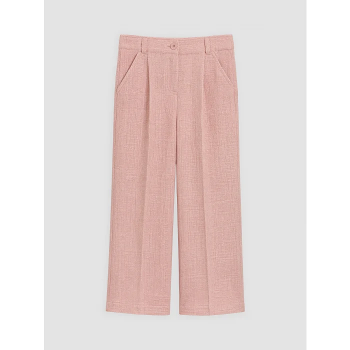 LCW Kids Pembe Beli Lastikli Kız Çocuk Gabardin Pantolon