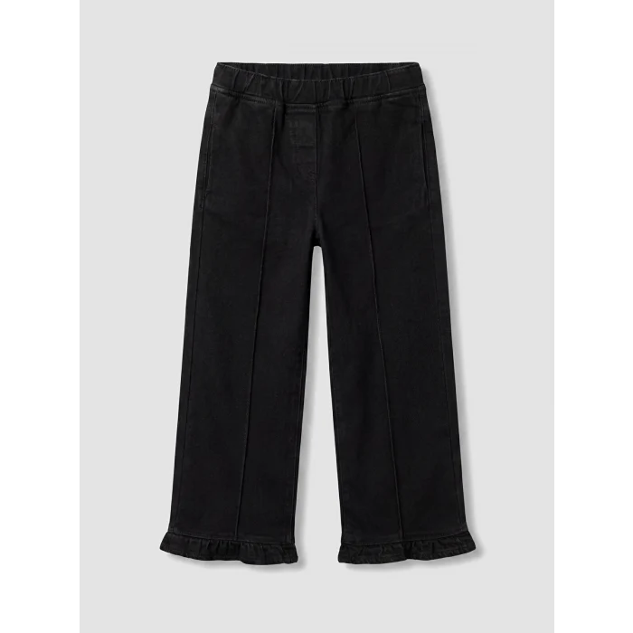 LCW Kids Siyah Wideleg Kız Çocuk Jean Pantolon