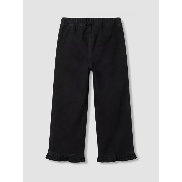 LCW Kids Siyah Wideleg Kız Çocuk Jean Pantolon