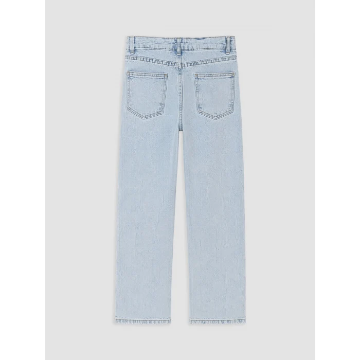 LCW Kids Mavi Straight Fit Taş İşlemeli Kız Çocuk Jean Pantolon