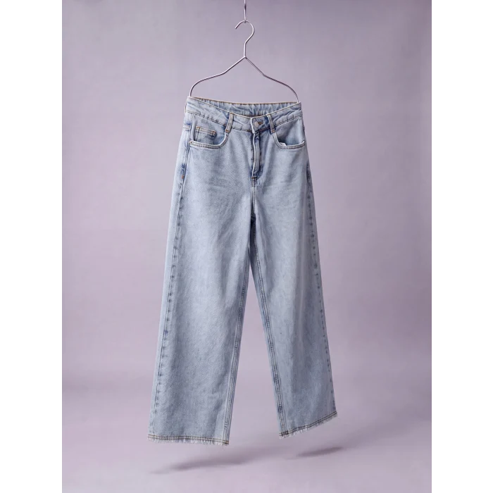 LCW Kids Mavi Wideleg Kız Çocuk Jean Pantolon