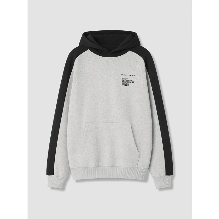 LCW Kids Gri Slogan Baskılı Erkek Çocuk Sweatshirt