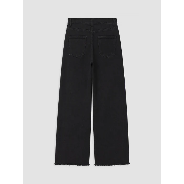 LCW Kids Siyah Wideleg Kız Çocuk Jean Pantolon