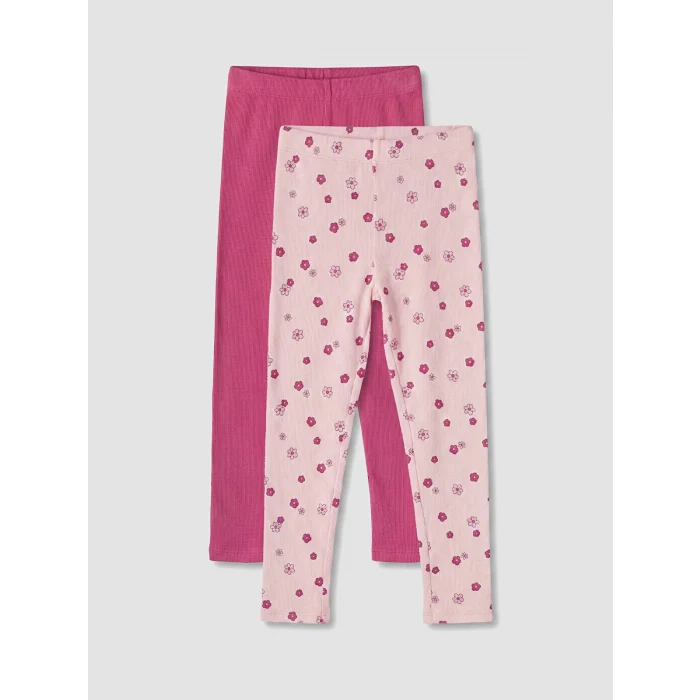 LCW Kids Pembe Desenli Kız Çocuk Tayt 2li