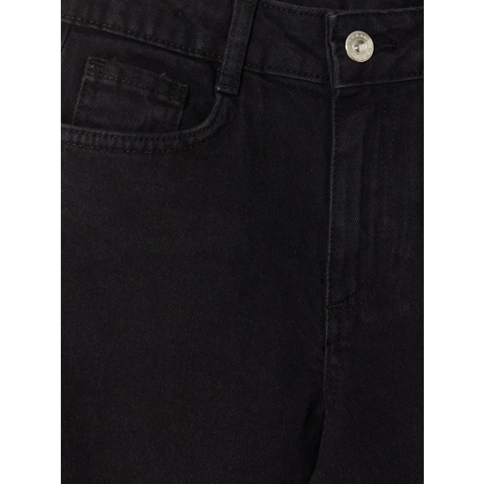LCW Kids Siyah Wideleg Kız Çocuk Jean Pantolon