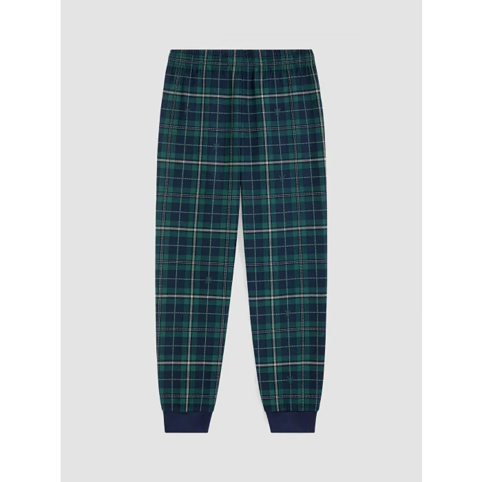 LCW Kids Gri Nakışlı Bisiklet Yaka Erkek Çocuk Pijama Takım