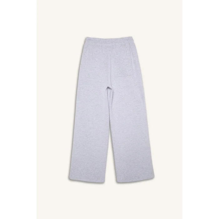 Defacto H4236AXGR421 Gri NBA Los Angeles Lakers Wide Leg Cepli Geniş Paça Beli Lastikli Skuba Dalgıç Kumaş Sporcu Eşofman Altı
