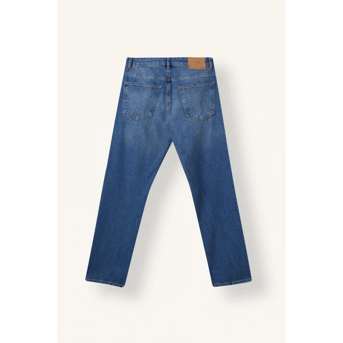 Defacto I6245AXNM28 Mavi Straıght Fıt Normal Bel Boru Paça Jean Pantolon