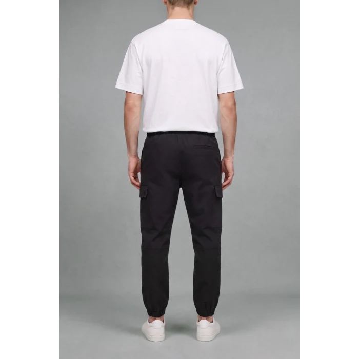 Defacto F4681AXBK81 Siyah Regular Fit Beli Bağcıklı Kargo Cepli Jogger Pantolon