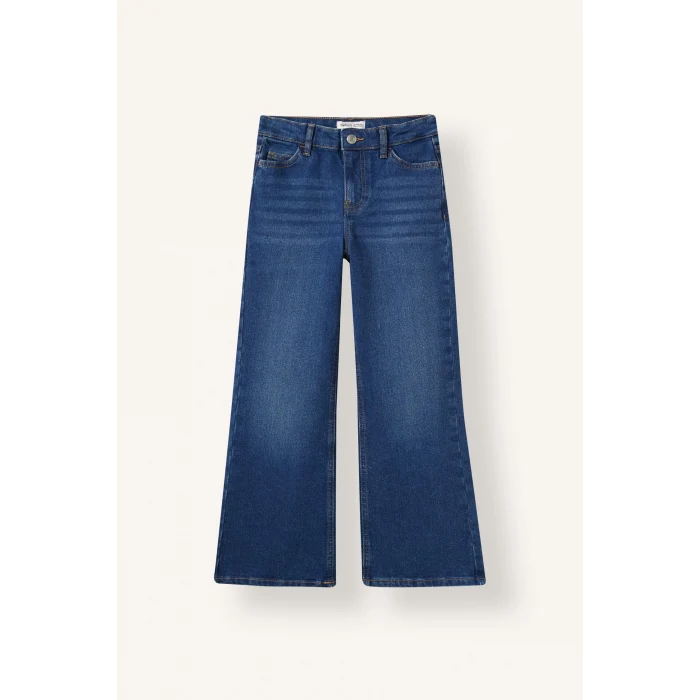 Defacto I4938A8NM28 Mavi Flare Fit Rahat İspanyol Paça Jean Pantolon Kız Çocuk