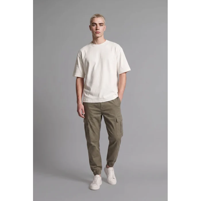 Defacto F4681AXKH401 Haki Regular Fit Beli Bağcıklı Kargo Cepli Jogger Pantolon