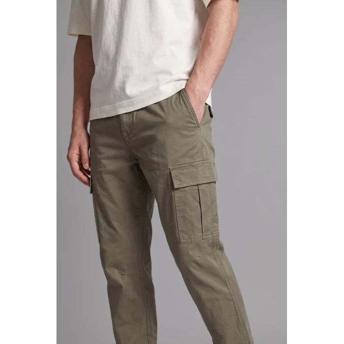 Defacto F4681AXKH401 Haki Regular Fit Beli Bağcıklı Kargo Cepli Jogger Pantolon