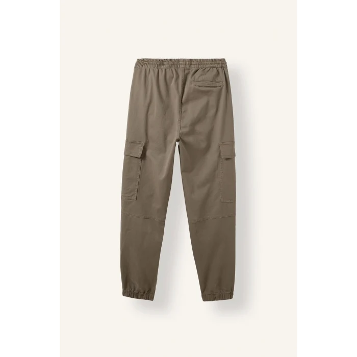 Defacto F4681AXKH401 Haki Regular Fit Beli Bağcıklı Kargo Cepli Jogger Pantolon