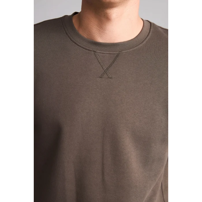 Defacto E8339AXKH534 Haki Pamuklu Regular Fit Basic Sweatshirt
