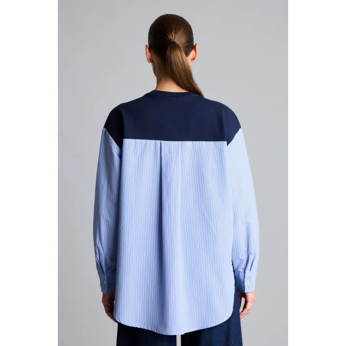 Defacto G9278AXNV251 Lacivert Regular Fıt Bisiklet Yaka Sweatshirt Tunik