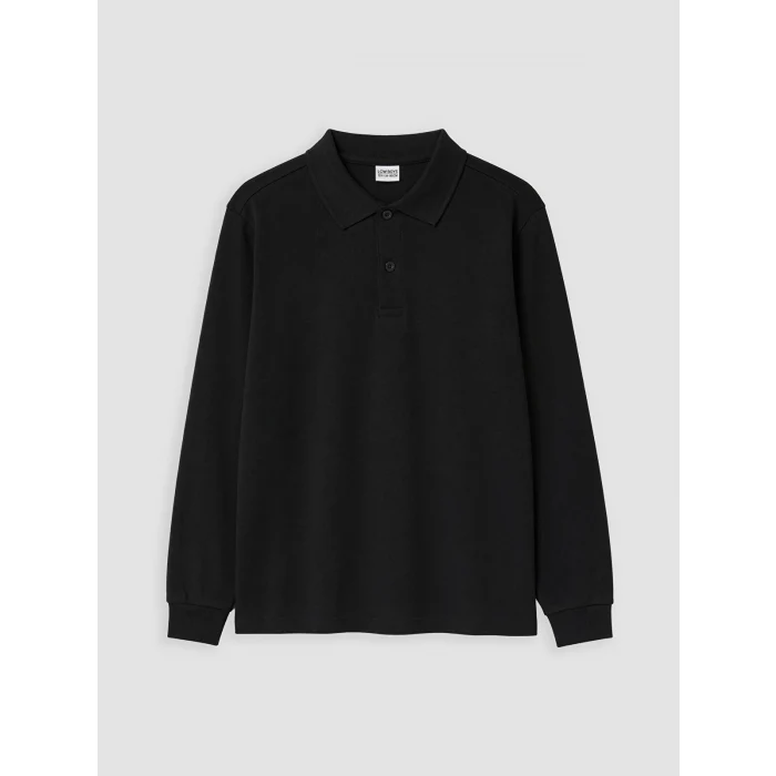 LCW Kids Siyah Polo Yaka Erkek Çocuk Pike Tişört