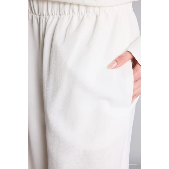 Defacto H8911AXER118 Ekru Relaxed Fit %100 Keten Pantolon