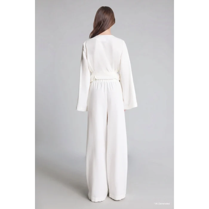 Defacto H8911AXER118 Ekru Relaxed Fit %100 Keten Pantolon
