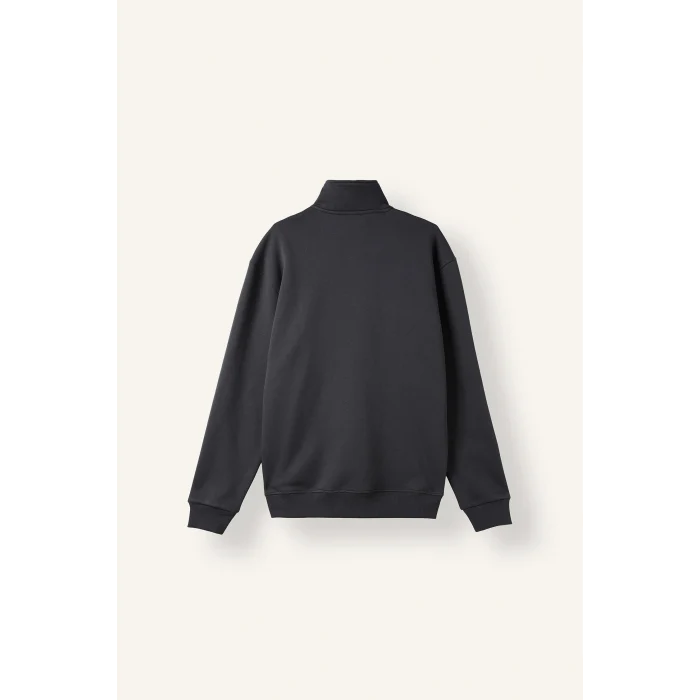 Defacto X7405AZAR9 Antrasit Regular Fit Dik Yaka Yarım Fermuarlı Basic Sweatshirt