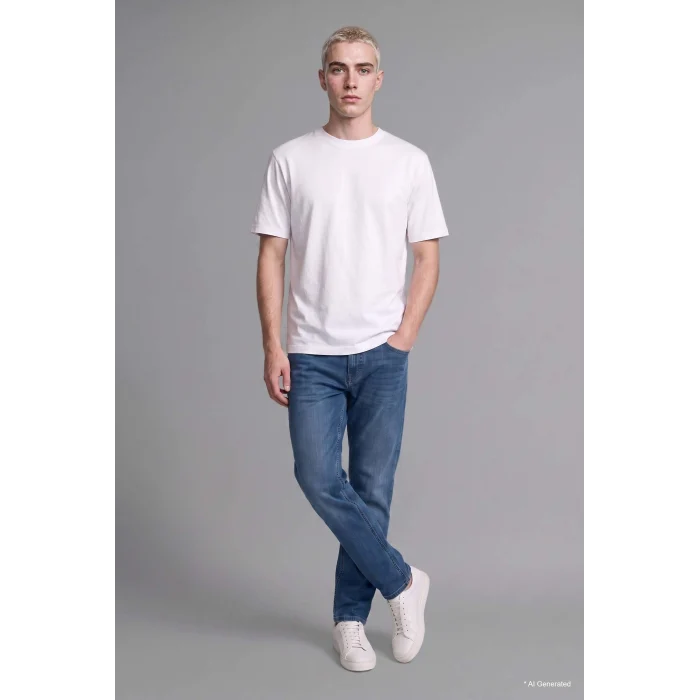 Defacto G2718AXNM28 Mavi Sergio Regular Fıt Normal Bel Boru Paça Jean Pantolon
