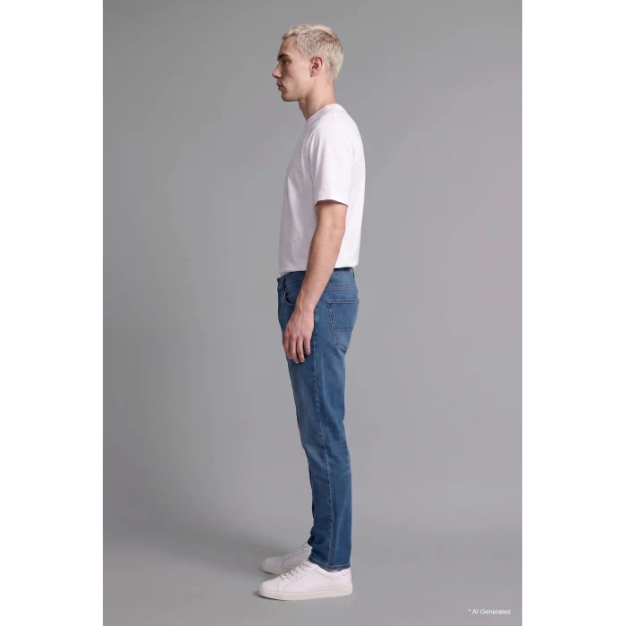 Defacto G2718AXNM28 Mavi Sergio Regular Fıt Normal Bel Boru Paça Jean Pantolon