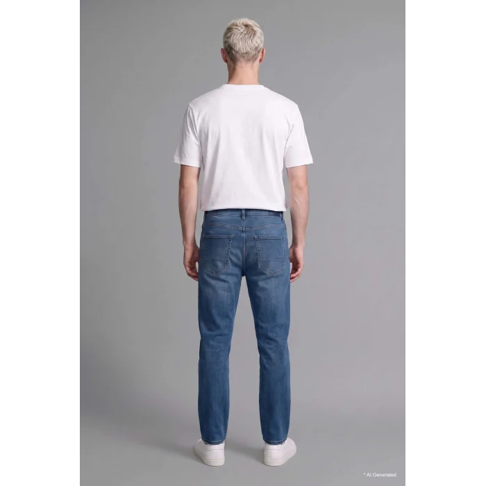 Defacto G2718AXNM28 Mavi Sergio Regular Fıt Normal Bel Boru Paça Jean Pantolon