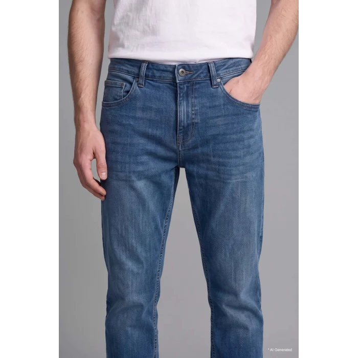 Defacto G2718AXNM28 Mavi Sergio Regular Fıt Normal Bel Boru Paça Jean Pantolon