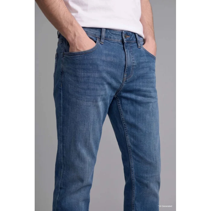 Defacto G2718AXNM28 Mavi Sergio Regular Fıt Normal Bel Boru Paça Jean Pantolon