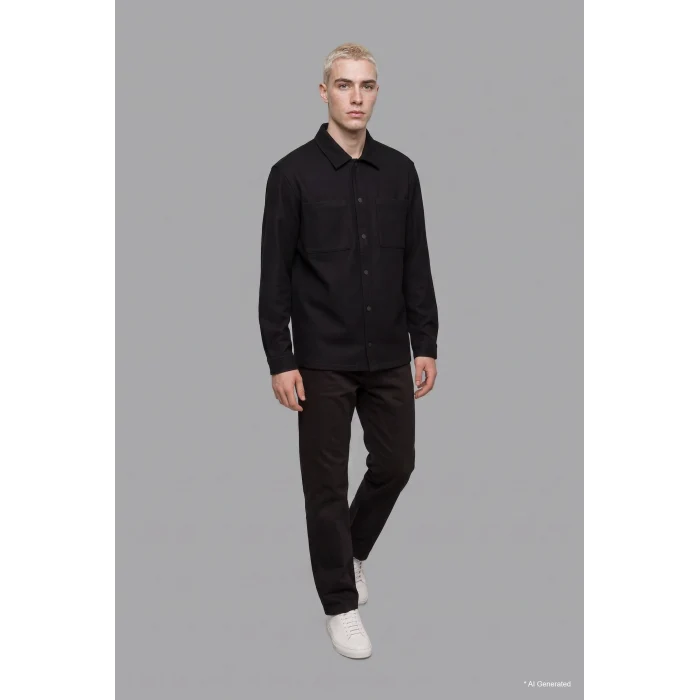 Defacto H6548AXBK81 Siyah Regular Fit Çift Cepli Gömlek Ceket