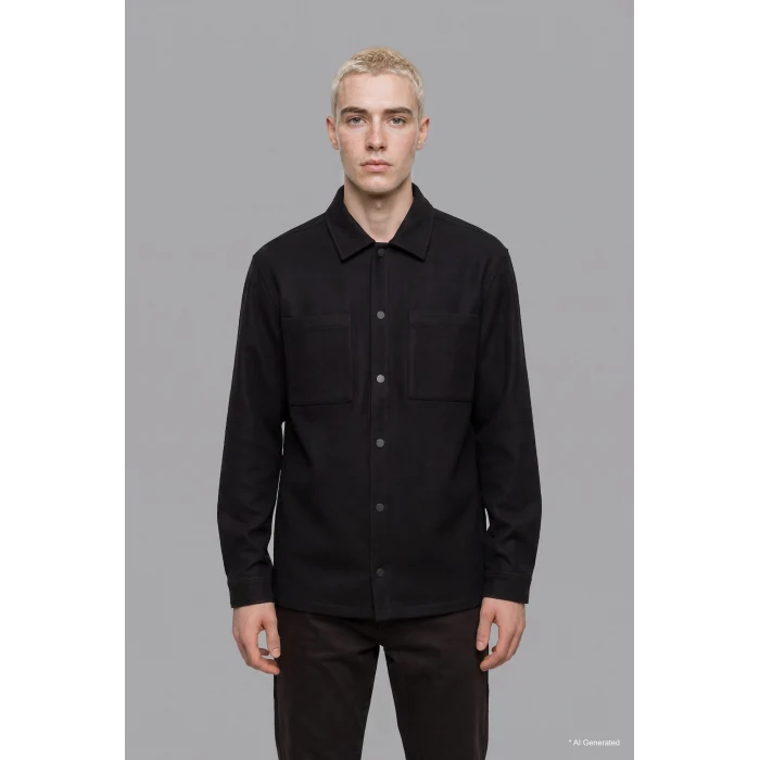 Defacto H6548AXBK81 Siyah Regular Fit Çift Cepli Gömlek Ceket