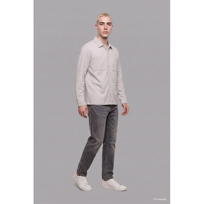 Defacto H6548AXGR293 Gri Regular Fit Çift Cepli Gömlek Ceket