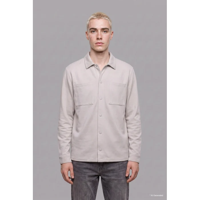 Defacto H6548AXGR293 Gri Regular Fit Çift Cepli Gömlek Ceket