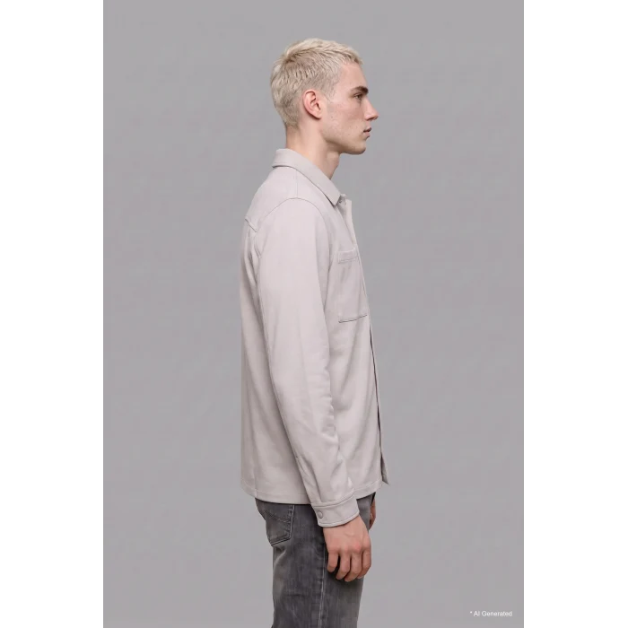 Defacto H6548AXGR293 Gri Regular Fit Çift Cepli Gömlek Ceket