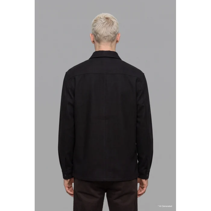 Defacto H6548AXBK81 Siyah Regular Fit Çift Cepli Gömlek Ceket
