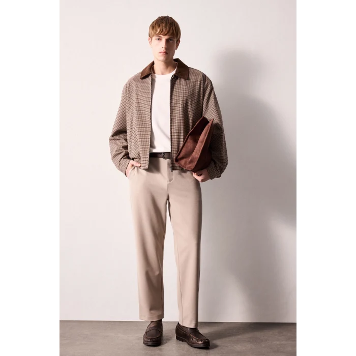Defacto H1270AXGR302 Gri Regular Fit Beli Lastikli Düz Paça Pantolon