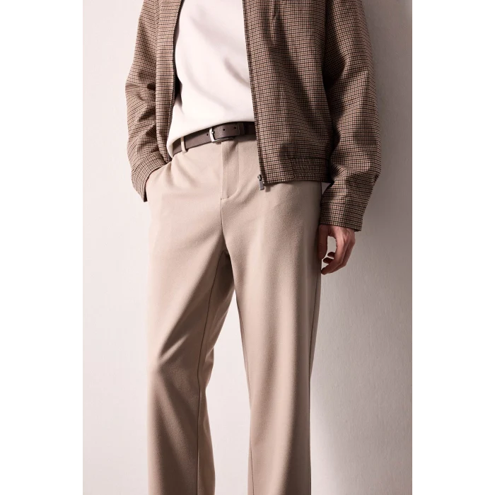 Defacto H1270AXGR302 Gri Regular Fit Beli Lastikli Düz Paça Pantolon