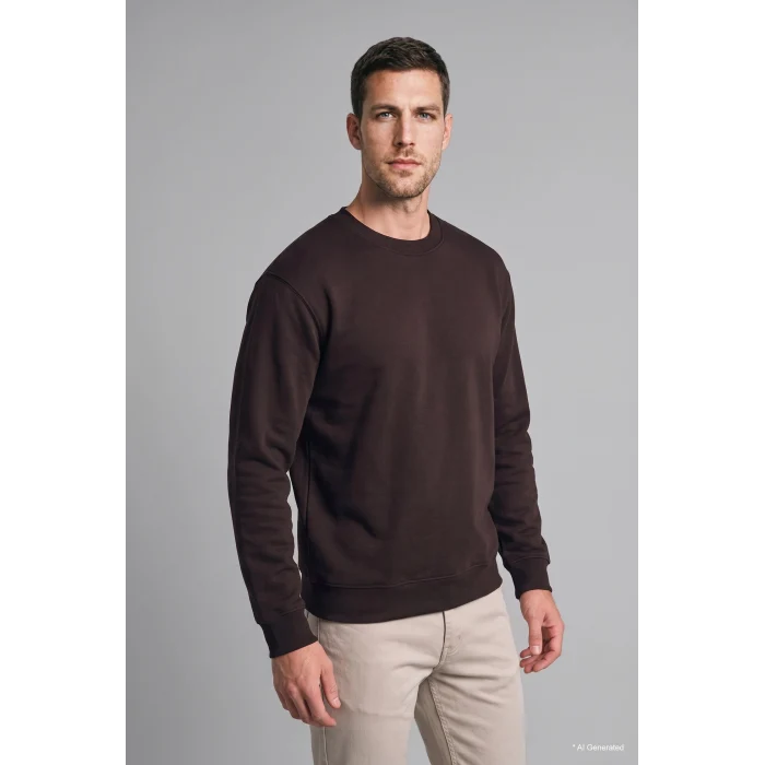Defacto H5180AXBN337 Kahve Regular Fıt Bisiklet Yaka Basic Sweatshırt