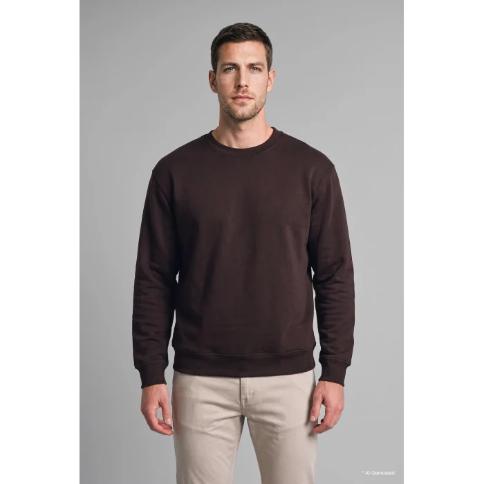 Defacto H5180AXBN337 Kahve Regular Fıt Bisiklet Yaka Basic Sweatshırt