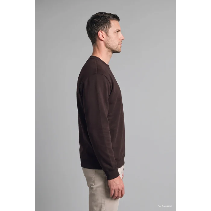 Defacto H5180AXBN337 Kahve Regular Fıt Bisiklet Yaka Basic Sweatshırt