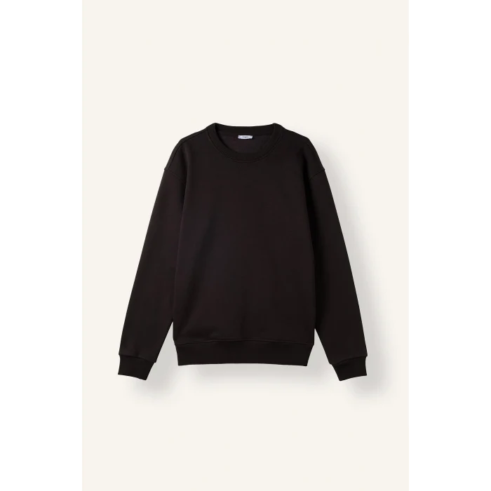 Defacto H5180AXBN337 Kahve Regular Fıt Bisiklet Yaka Basic Sweatshırt