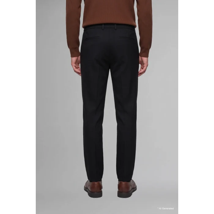 Defacto H1270AXBK27 Siyah Regular Fit Beli Lastikli Düz Paça Pantolon