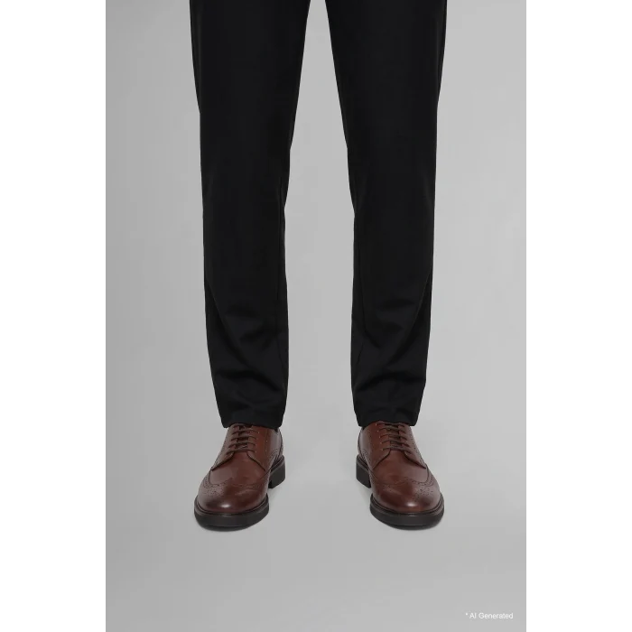 Defacto H1270AXBK27 Siyah Regular Fit Beli Lastikli Düz Paça Pantolon