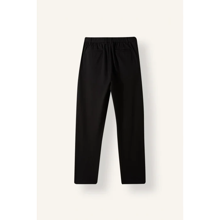 Defacto H1270AXBK27 Siyah Regular Fit Beli Lastikli Düz Paça Pantolon