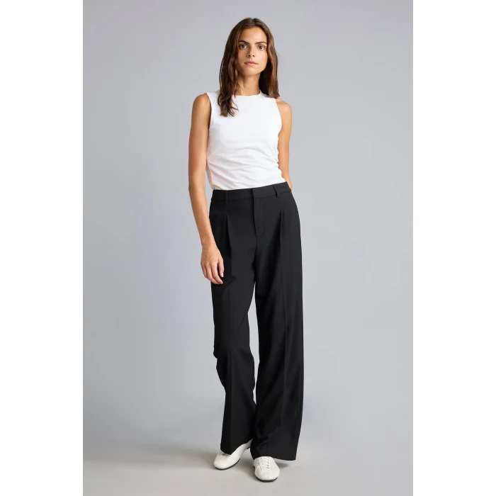 Defacto E7238AXBK81 Siyah Straight Fit Yüksek Bel Pantolon