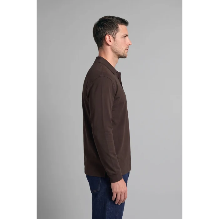 Defacto I2734AXBN338 Kahve Regular Fit Düğmeli Polo Yaka Basic Sweatshirt