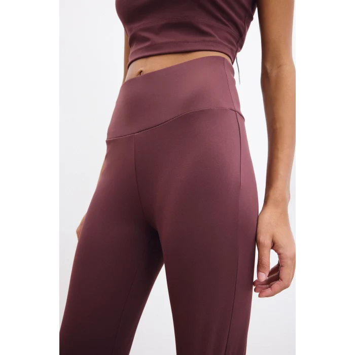 Defacto C9192AXBR93 Bordo Esnek Kumaş Aırtech Flare Fit Yüksek Bel Beli Saran Sporcu Pantolon
