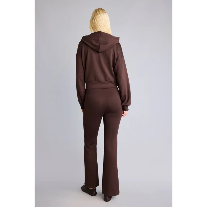 Defacto G9445AXBN192 Kahve Flare Fit Elastik Bağlamalı Bel Modal Pantolon