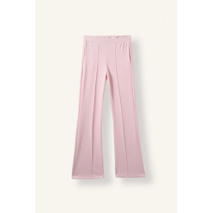 Defacto G9445AXPN74 Pembe Flare Fit Elastik Bağlamalı Bel Modal Pantolon