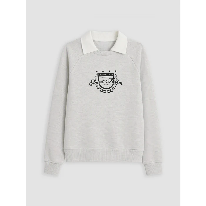 LCW Kids Gri Polo Yaka Kız Çocuk Eşofman Takım
